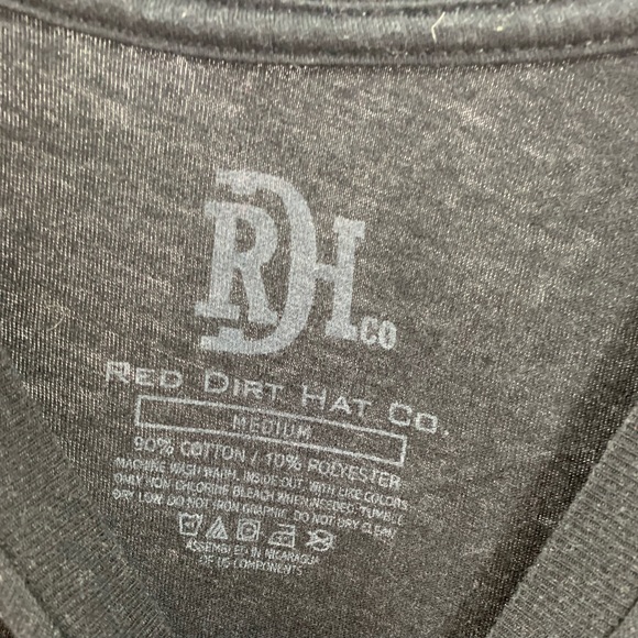 RED DIRT HAT CO. MEN'S ARMY SUNSET LOGO PATCH GRAPHIC T-SHIRT SZ MED - Picture 3 of 5